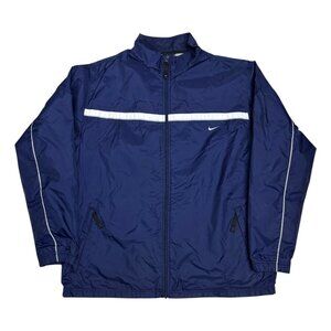 NIKE Swoosh Vintage Y2K Blue Windbreaker Lined Jacket Mens XL